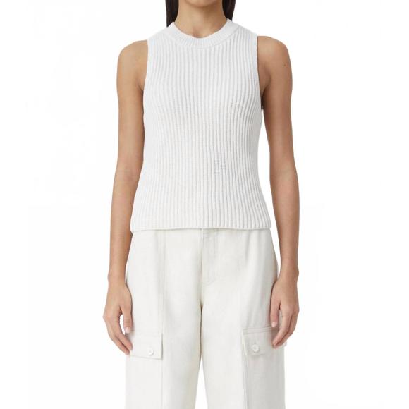 NEW CLOSED sleeveless knit rib top in ecru - Picture 1 of 7